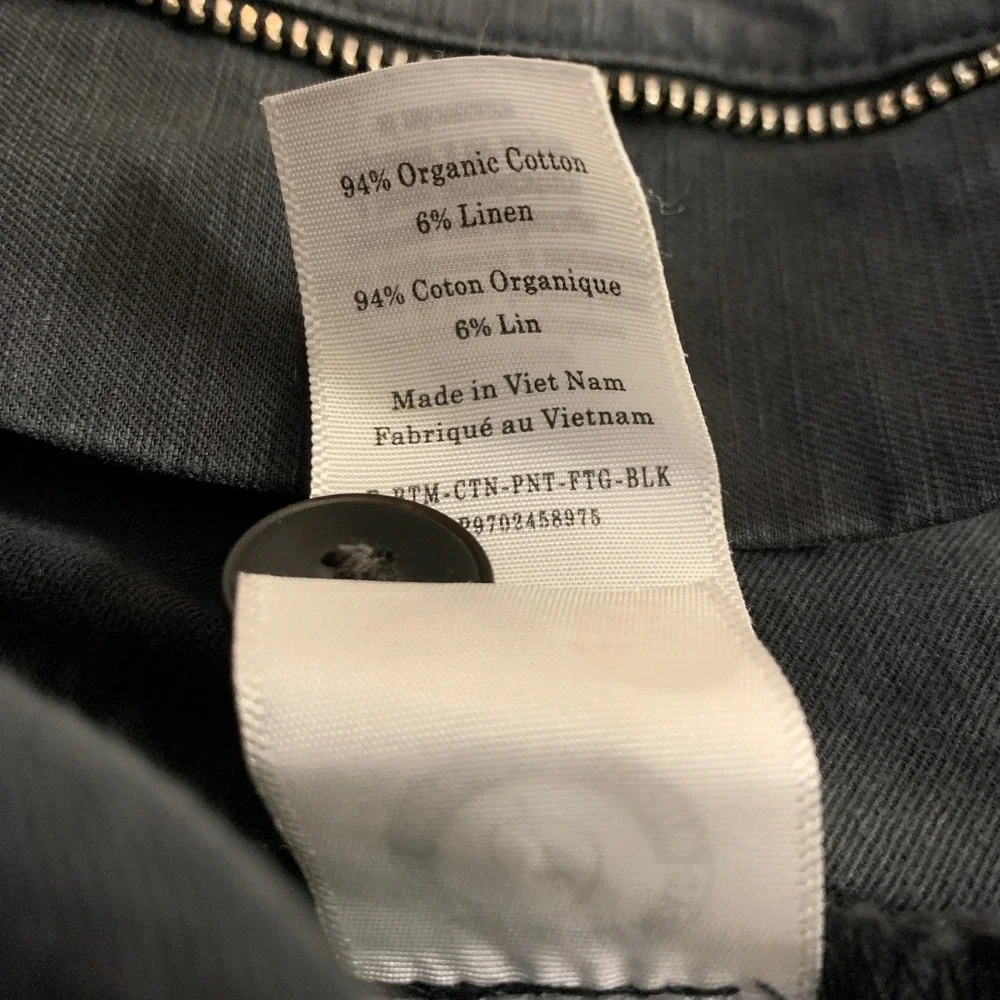 Everlane Fatigue Barrel Pants Womens 2 Black Organic Cotton Linen Utility
